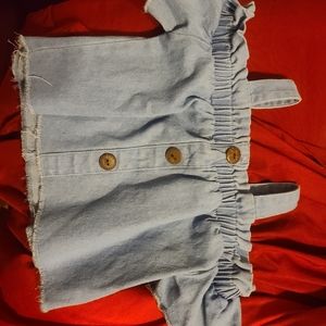 Denim button short